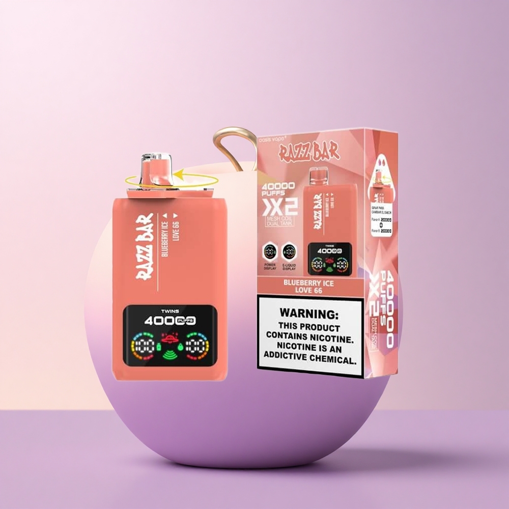 Razz Bar 40000 Puffs MustikasJää - Armastus 66 Tüüp-C Pordi 650 Mah 10Ohm 2 Võrkpool