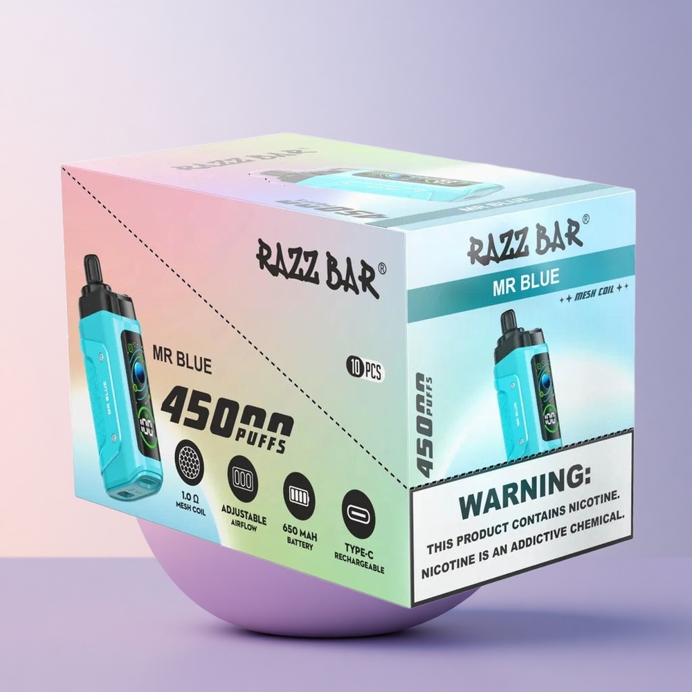 Razz Bar 45000 Puffs Häll Sinine 45000 Puhangut 10 Ohm Võrkpoolik
