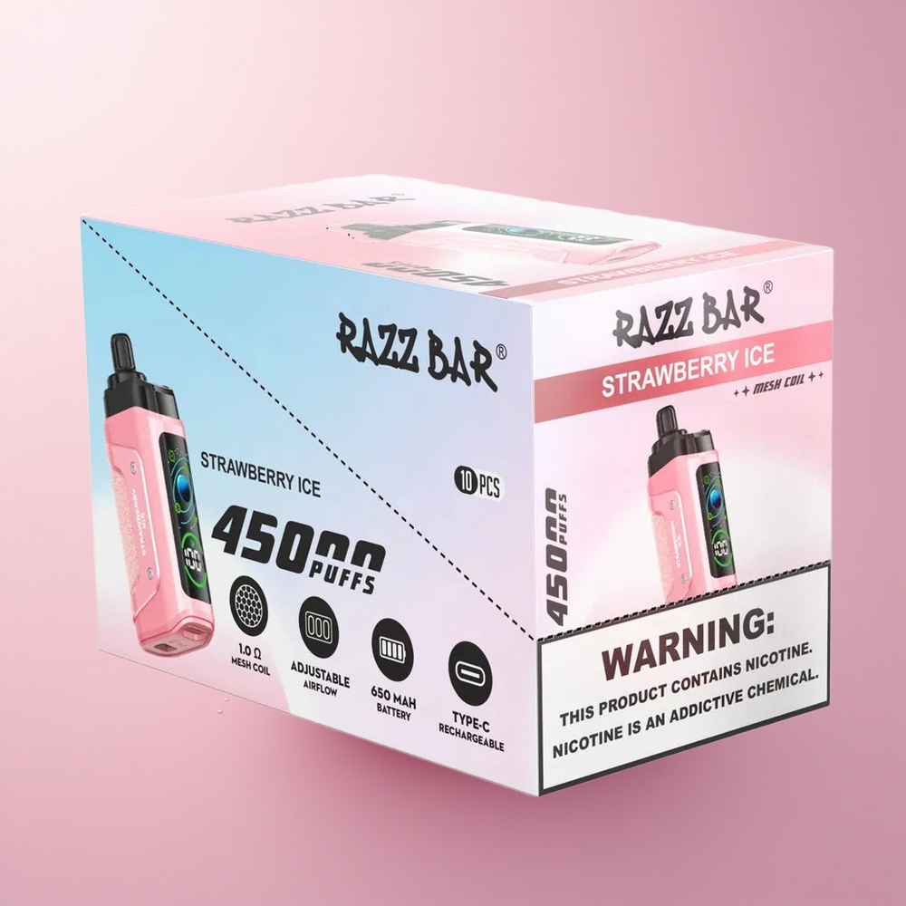 Razz Bar 45000 Puffs Maasikajää 10 Ohm Võrkkeelega