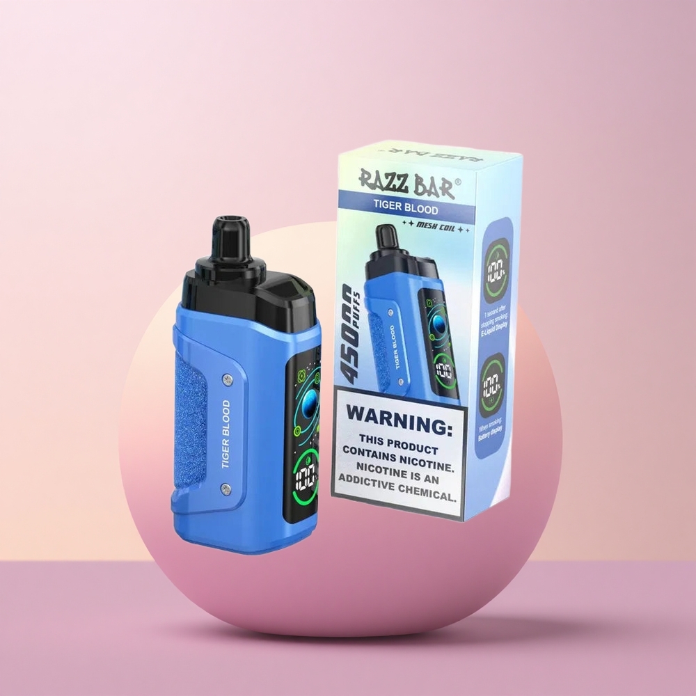 Razz Bar 45000 Puffs Tiigriveri 10 Ohm Võrkpoolik Reguleeritava Õhuvooluga