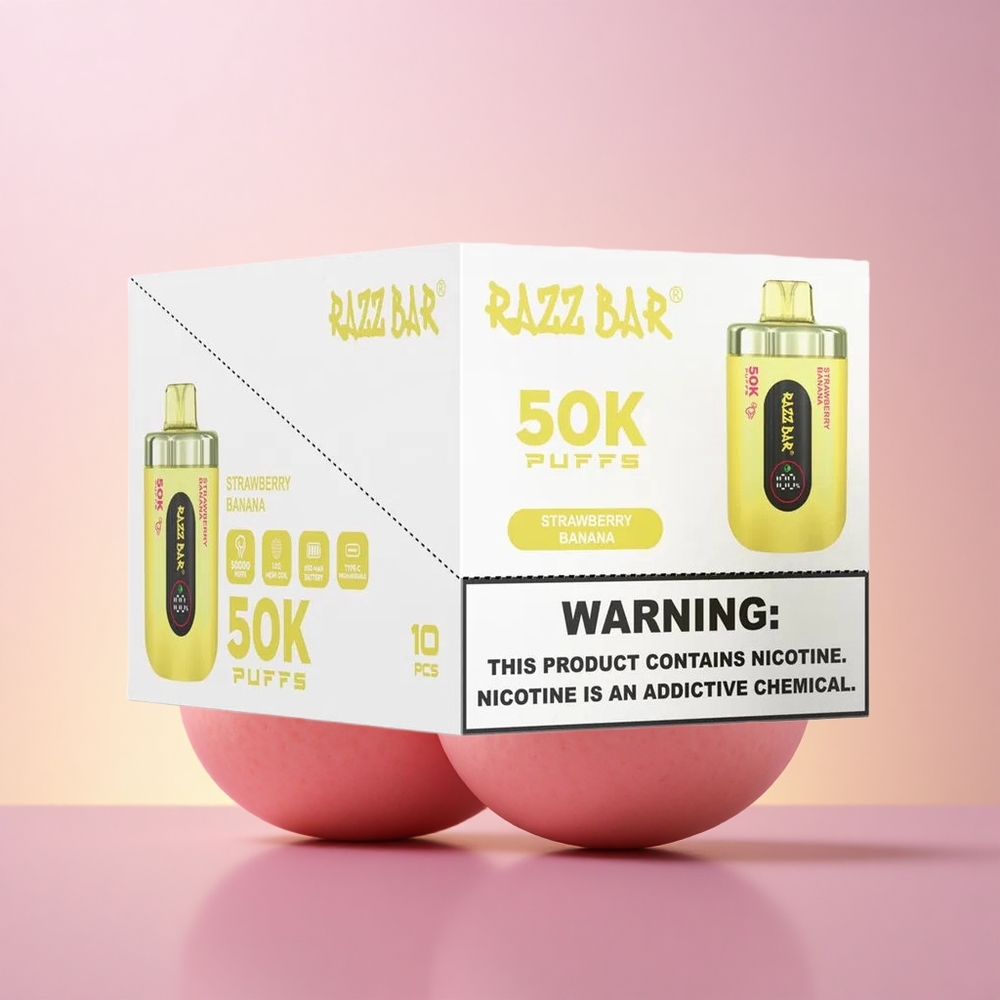 Razz Bar 50K Puffs Maasika-Banaani Tüüp-C 2 Nikotiin