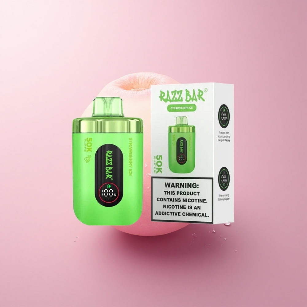 Razz Bar 50K Puffs Maasikajää 10 Ohm Tüüp-C
