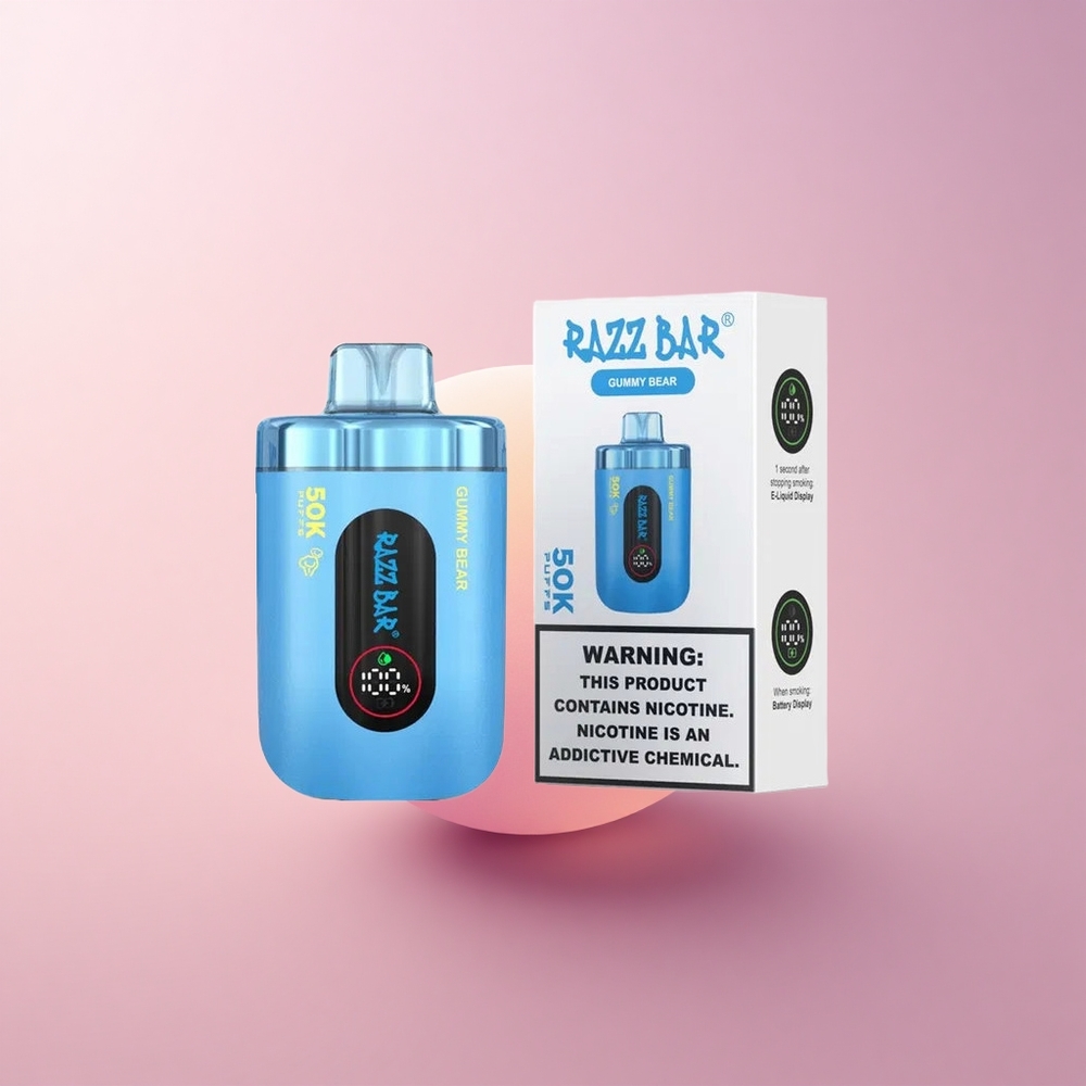 Razz Bar 50K Puffs Mahlakarukese Mesh-Tüüpi Laaditav Nikotiinivape