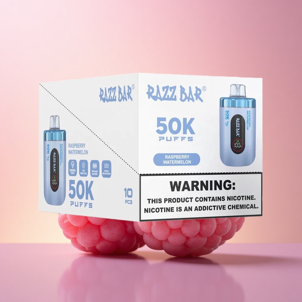 Razz Bar 50K Puffs Võser-Arbuus 10 Ohm Mesh 650 Mah Type-C