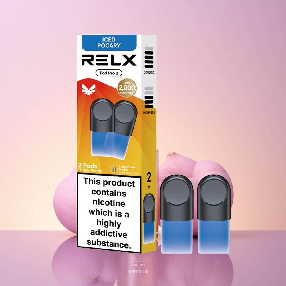 Relx Pod Pro 2 Vape Device Jook-Jäävalge 18mg/ml 19ml 3 pinge režiimi (55W 65W 8W) 2-padja/pakk