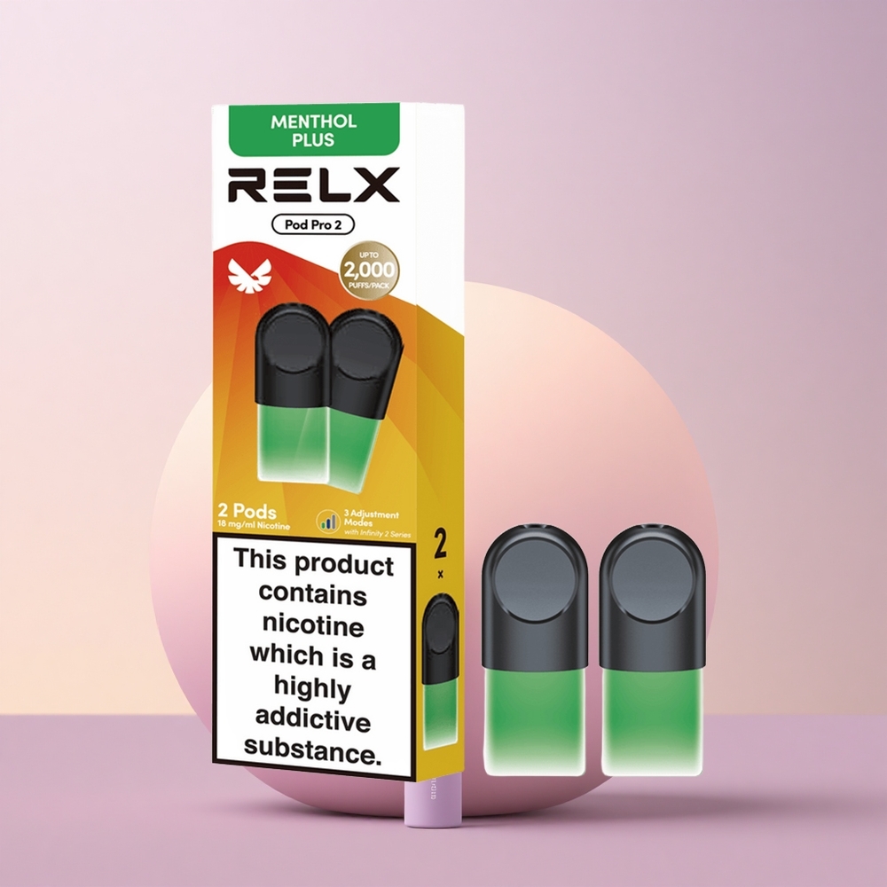 Relx Pod Pro 2 Vape Device Münt-Mentool Pluss 18mg/ml 19ml 600 tehingut 2-3 kaupa 55W-8W