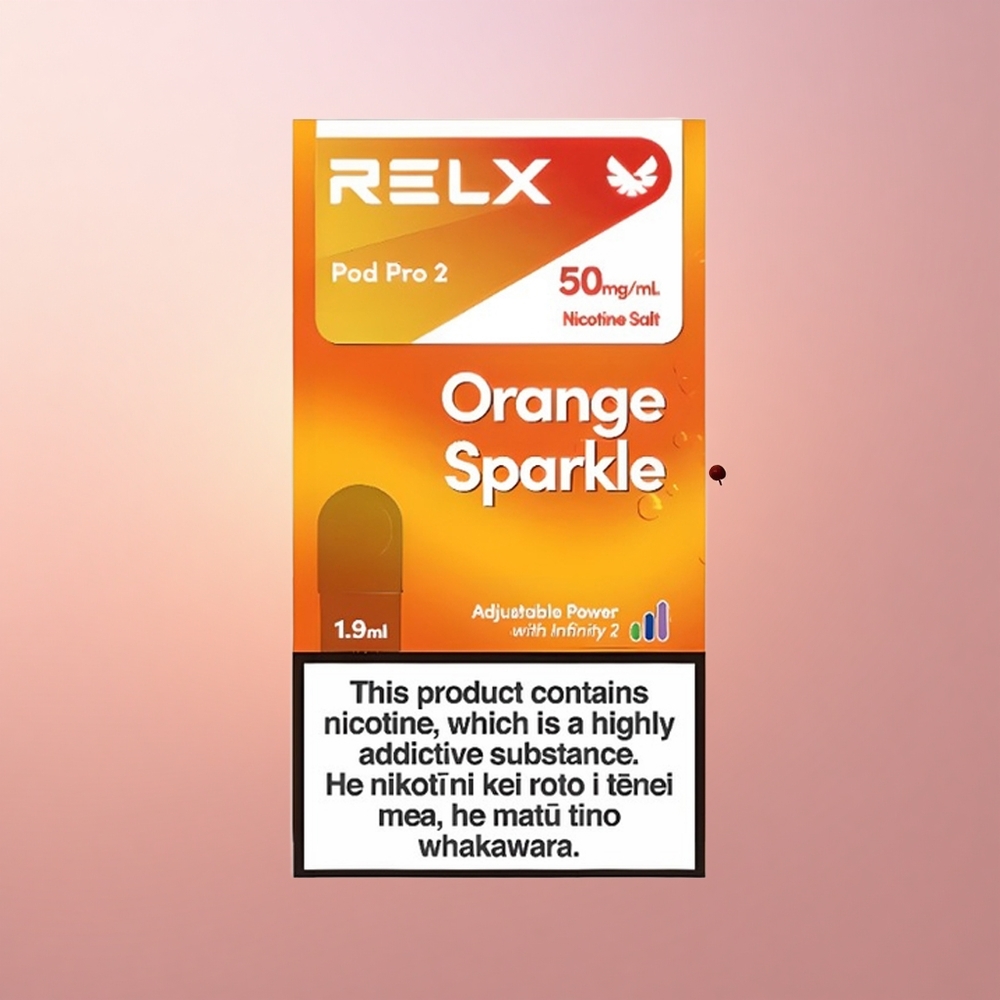Relx Pod Pro 2 Vape Device Oranž Sädel 50mg/ml 19ml 3 pinge režiimi