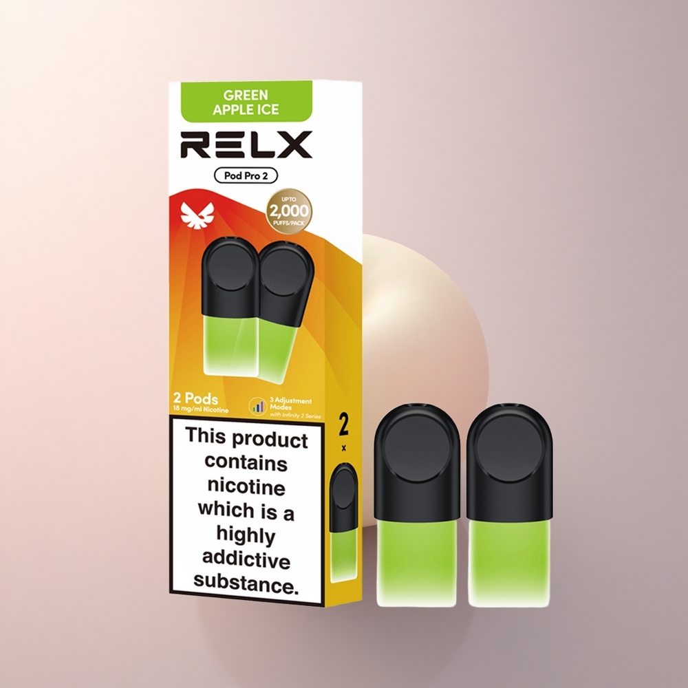 Relx Pod Pro 2 Vape Device Roheline Õunajää 18mg/ml 19ml 3 pinge režiimi