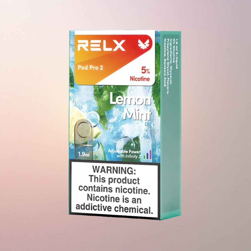 Relx Pod Pro 2 Vape Device Sidrunimelissi 50mg/ml 19ml 3 režiimi pakend