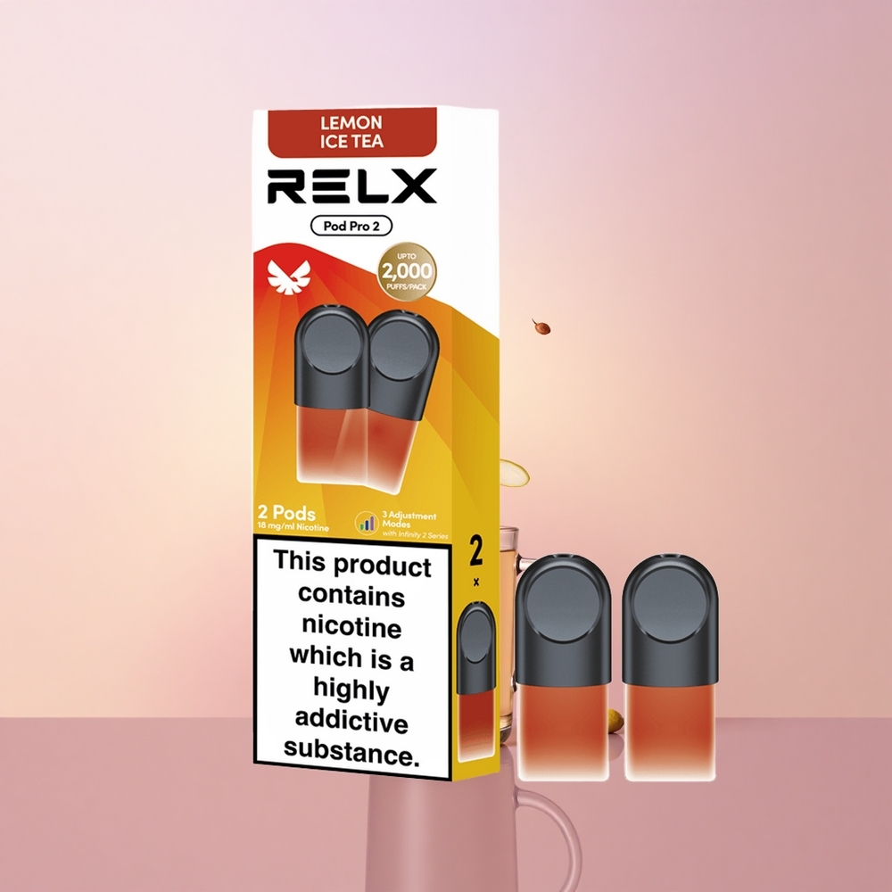 Relx Pod Pro 2 Vape Device Tee-Limonäädiga Jäätee 19ml 3 pinge reguleerimist Eco (55W) Smooth (65W) Boost (8W)