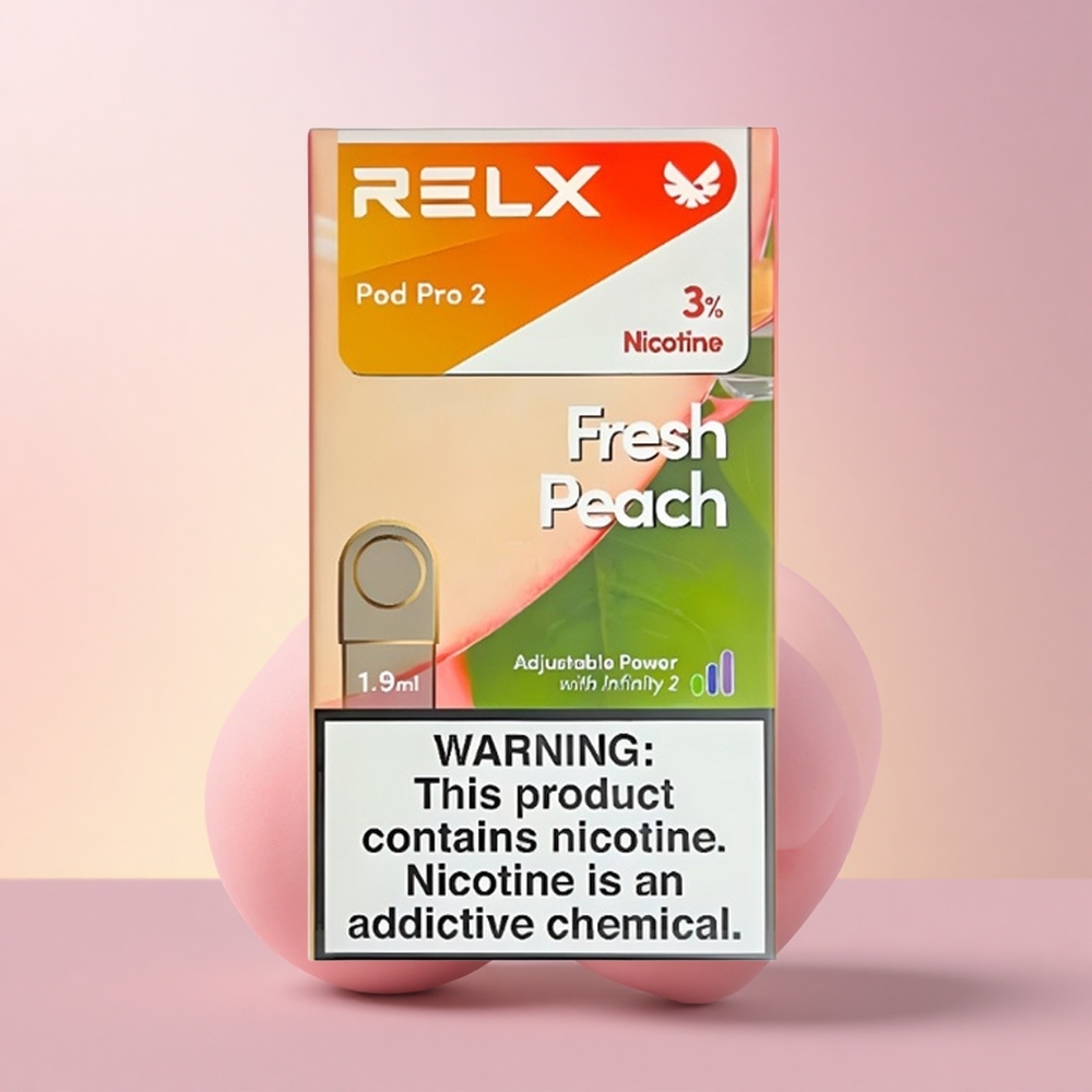 Relx Pod Pro 2 Vape Device Värske Virsik 30mg/ml 19ml 3 pinge reguleerimist